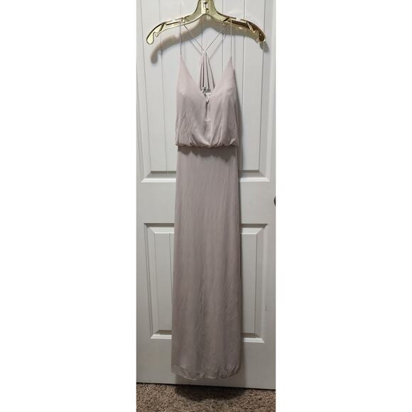 Alfred Sung Bridesmaid Dress Biege Sleeveless Long Formal Size 4 - Picture 1 of 11
